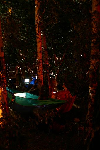 Chaos Communication Camp 2007, Flughafenmuseum Finowfurt : CCC-Camp-2007_IMG_479-7983 : inside the hammocked wood