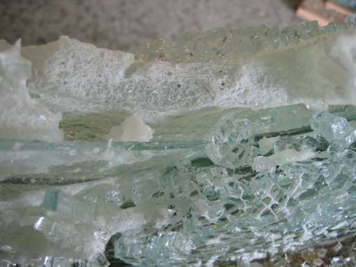 NSA Field Station Teufelsberg,  2004 : IMG_9082 : bulletproof windows, detail  - 1458